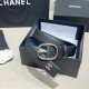 3.0Cm Chanel belt, double-sided first layer cowhide pearl pattern, length: 75.80
