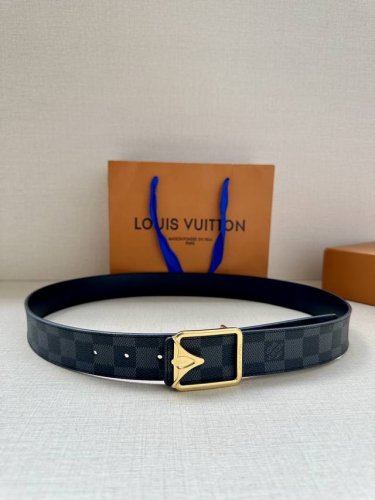 lv Initiales3.4 Wide Belt Made Of Monogram Eclipse Canvas And Pure Cowhide. T