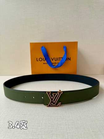 3.4-Inch Width Lv Aerogram Single-Sided Alligator-Textured Belt. The Three-Color - Click Image to Close