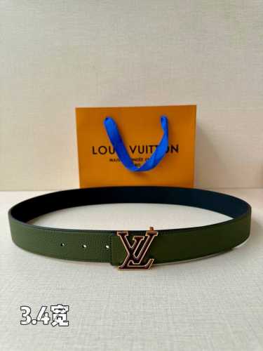 3.4-Inch Width Lv Aerogram Single-Sided Alligator-Textured Belt. The Three-Color