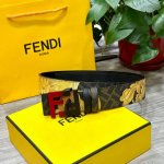Fendi Fendi Store-Authentic 4.0Cm Double-Ring Reversible Belt With Ff Snap Buckl