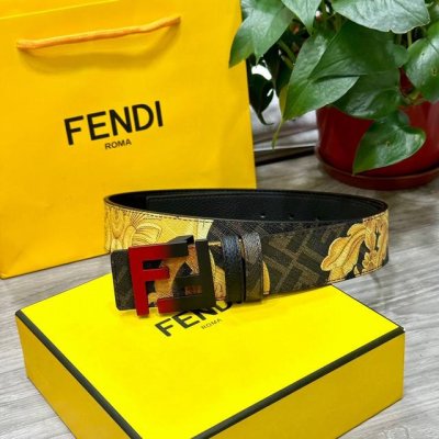 Fendi Fendi Store-Authentic 4.0Cm Double-Ring Reversible Belt With Ff Snap Buckl