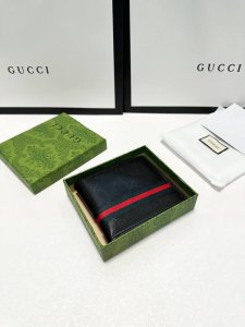 Color Black Size 12X10 Gucci counter model Men's long and short style folding 1