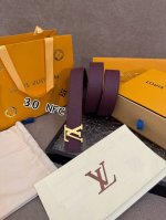 Special Lv Women's Belt, Full Set Packaging. This 3.0Cm Lv Initiales Double-Side