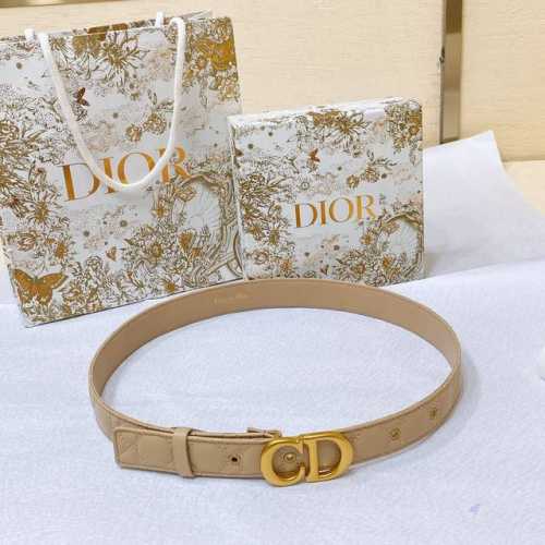Special Dior 23 Double-Sided Sheepskin Diamond Belt Classic 3.0Cm Boutique Size