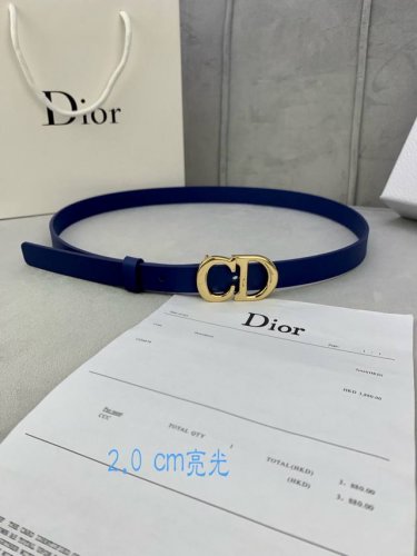 Width 2.0 Cm Dior Dior Best-Selling Flat Wireless Belt Body Saddle Imported Calf