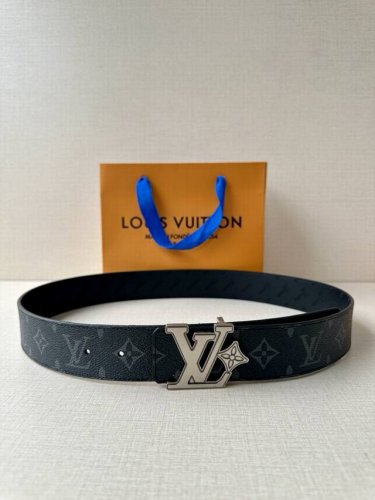 4.0 Cm Lv Flower Double-Sided Belt Crafted From Monogram Coated Canvas, With The