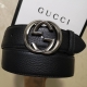 Comes with a full set of Gucci packaging, 3.8cm, double-sided top-grain cowhide