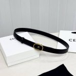 Celin E New 3D Buoy Buckle Women's Belt, Italian Imported Calfskin with Brass Bu