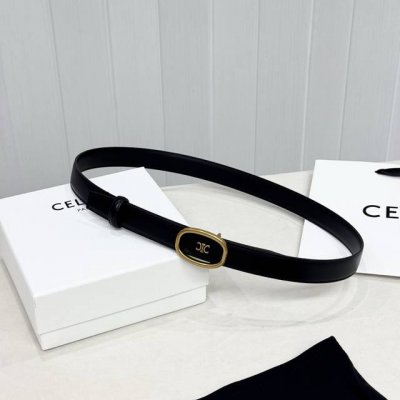 Celin E New 3D Buoy Buckle Women's Belt, Italian Imported Calfskin with Brass Bu