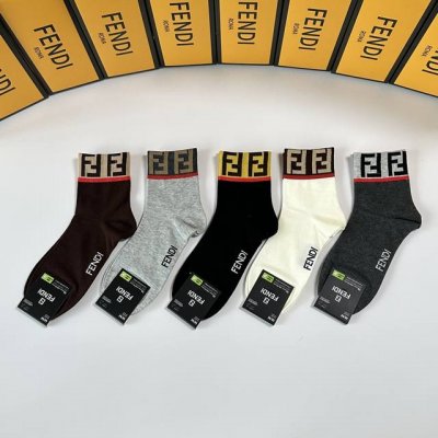 Special Packaging Fendi New Mid-Length Slouch Socks! Five pairs per box, same st
