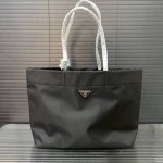 Prada Saffiano nylon shopping tote bag, large handbag made of high-quality origi