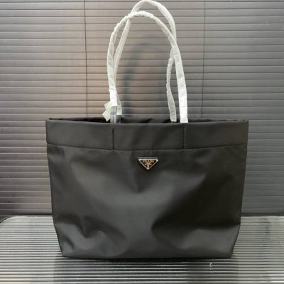 Prada Saffiano nylon shopping tote bag, large handbag made of high-quality origi