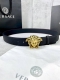 Width 4.0Cm Versace belt, made of imported suede leather, features a striking M