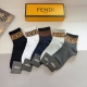A box of 5 pairs of Fendi new mid-calf men's socks, including packaging. Made of