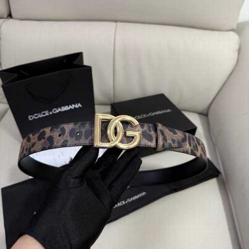 Dg, width 3.5Cm Dolce&Gabbana Leopard print Dauhine calfskin and calfskin double