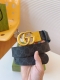 Gucci This Double-Sided Leather Belt Seamlessly Combines Gg Supreme Canvas With