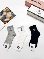 comes with packaging 3 pairs per box Lululemon classic letter logo pure cotton