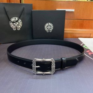 Chrome Hearts Japanese Pin Buckle Belt [Fixed Style], Brass Silver-Plated Hardwa