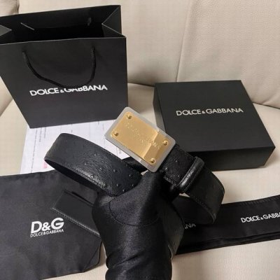 Special Dg, 4.0 Cm Wide Dolce&Gabbana New Men's Ostrich-Patterned Belt With A Ne