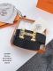 Hermes 1/5" 2" Material: Custom-supplied natural tumbled calfskin, black with co