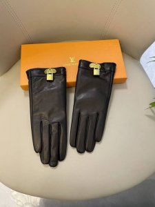 Lv European New Top-Tier Original Women's High-End Gloves, 100% Made of Imported