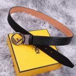 Fendi, Width 35Mm, Imported Genuine Double-Sided Cowhide With Ff Embossed Patter