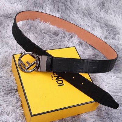 Fendi, Width 35Mm, Imported Genuine Double-Sided Cowhide With Ff Embossed Patter