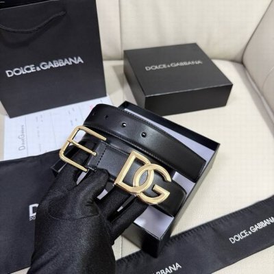 Dg, width 3.5cm Dolce & Gabbana's new calfskin simple and versatile belt, Dolce