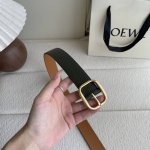 Special Loewe new soft grained cowhide leather belt, round buckle, 3.2cm wide, f