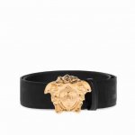 Versace width 4.0cm, this casual belt is decorated with a Greek key pattern and