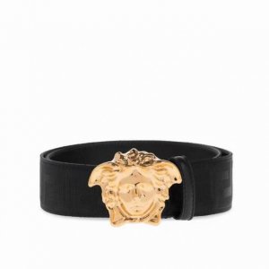 Versace width 4.0cm, this casual belt is decorated with a Greek key pattern and