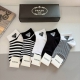 comes with a box of 5 pairs of Prada new socks, pure cotton fabric, classic tri