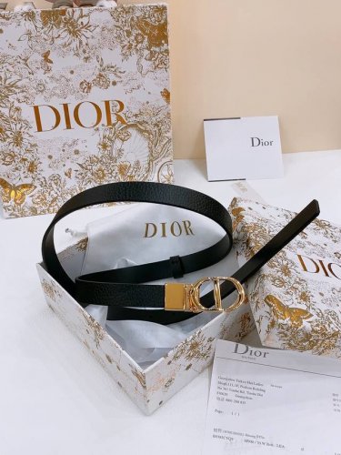 dior Saddle Belt Rotating Hardware Double-Sided Saddle Belt Grained Cowhide S