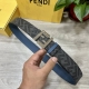 Fendi Authentic Store-Quality Belt, 4.0 Cm Wide, Double-Ring Reversible, Ff Snap