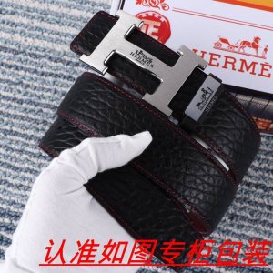 Men's Belt: Hermes Original Men's Leather Belt: 100% Top Layer Cowhide, Guarante