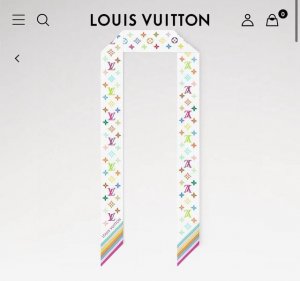 Lv official new silk scarf Murakami Takashi white tri-color most cost-effective