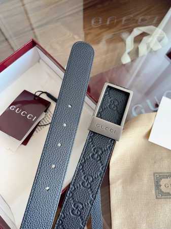 Reversible Belt with Rectangular Buckle The iconic Gg pattern continues to enha - Click Image to Close