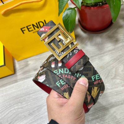 Fendi Fendi Store-Exclusive Style, 4.0 Cm Wide, Double Ring Belt For Both Sides,