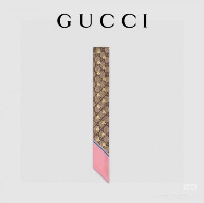 Zg Synchronized Gold-Plated Bee Gucci Double-Layer Silk Ribbon Cutting-Edge Coun