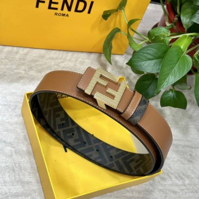 Fendi Fendi Store-Authentic Style, Width 4.0 Cm, Double-Ring Reversible Waist Be