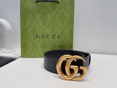 Gucci Couple Belt with Full Packaging Gift Box, Double G Buckle Calfskin Belt,