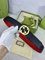 Width 4.0Cm Gucci interlocking double G belt rotating buckle, derived from the b