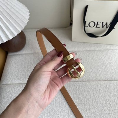 Loewe Smooth Cowhide Leather Pebble Belt, Paired With Anagram Pebble Pin Buckle,