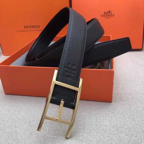 Herm S Pin Buckle Belt, Authentic Quality, Imported Top-Grain Cowhide, Lychee Te