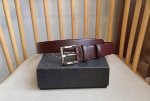 Prada's latest Saffiano leather belt, a simple yet sophisticated piece, feature Prada's latest Saffiano leather belt, a simple yet sophisticated piece, feature