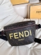Fendi brown F End1 monogram double F fashionable waist bag This season's double