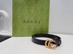 Gucci Couple Belt with Full Packaging Gift Box, Double G Buckle Calfskin Belt,