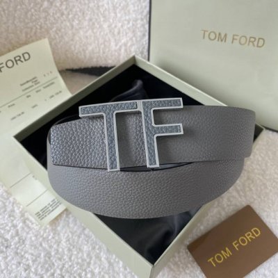 Tom Ford. New high-end double-sided calfskin, simple business men's belt, 4.0cm