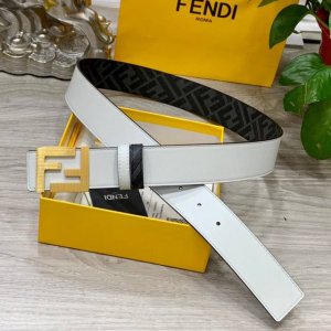 Fendi Same style as Fendi counters Width 4.0cm Double ring reversible belt Ff pu